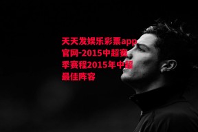 天天发娱乐彩票app官网-2015中超赛季赛程2015年中超最佳阵容